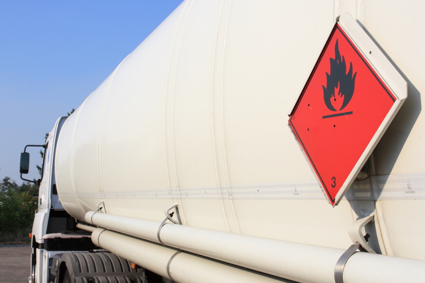 fuel and flammable liquid tanker truck